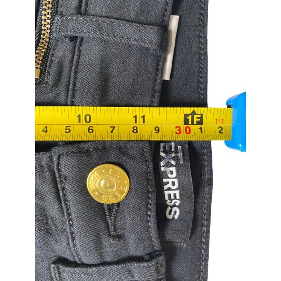 Express Women 2S Boot Super High Rise Jeans Stretch+ Denim Black Flare Leg Comfy - Picture 8 of 10